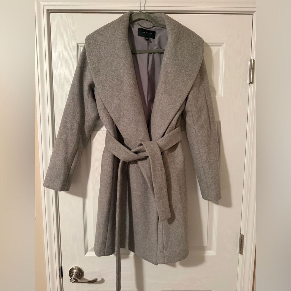 Ann Taylor Shawl Collar Belted Coat - Picture 3 of 4